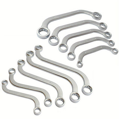 Clé double polygone Forme C/S en acier chrome-vanadium haute performance , Taille S : 10 x 11/12 x 13/14 x 15/16 x 17/18 x 19 mm , Taille C : 8 x 10 / 11 x 13 / 14 x 15 / 17 x 19 / 21 x 22 mm. (1/4)
