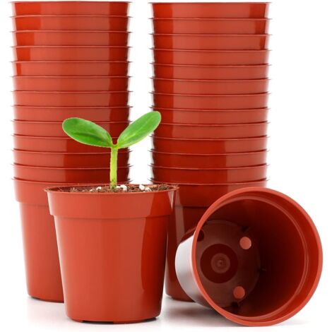 50 Pièces 5.4 cm Petits Pots pour Semis,Mini Rond Brillant Pot Plante de semis,pour Semis de Petites Plantes,Couleur Céramique (1/4)
