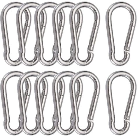 12 Pièces Mousquetons M6 Mousqueton INOX 304 Crochet Mousqueton Boucle à Ressort pour Suspendre Crochet Fixe 60 x 6 mm (1/5)