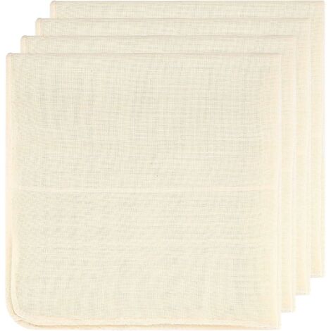 4 Pièces Tissu Mousseline pour Cuisiner, Filtre Étamine à Confiture Non Blanchi, Filtre Tissu Réutilisable pour Égoutter, 50 x 50 cm Filtre à Fromage Tissu Alimentaire pour Égoutter, Cuisiner, Beurre