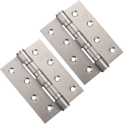 [JAMAIS UTILISÉ]4 Pièces Charnière Fenêtre Charnière 100mm Porte de l'armoire Charnières Connecteurs en Acier Inoxydable 4" Roulements à Billes Avec Vis, Argent