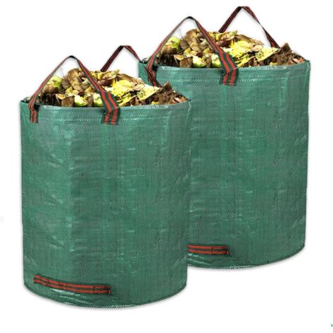 Lot de 2-300L Sac Jardinage Dechets avec Poignées Indéchirables, Sac Dechet Vert Reutisable et Pliable - Sac Jardin Polypropylène Robuste (1/4)