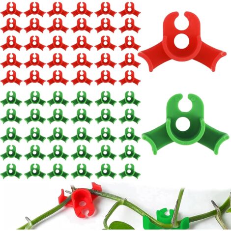 [JAMAIS UTILISÉ]Lot de 60 supports pour plantes - Pliage à 90 ° - Pour une faible charge - Pour plier les tiges des plantes et changer le sens de la croissance (vert et rouge) (1/5)