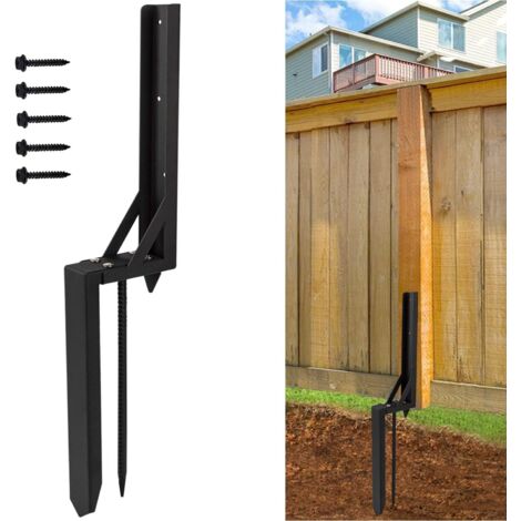 Poteaux de réparation de poteaux de clôture en bois très résistants pour ancrage carré en bois, poteau de sol