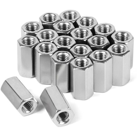 20 pièces M8 x 24mm Long Écrou Hexagonal en Acier Inoxydable VA V2A A2, Écrou de Couplage Version Hexagonale, Boulon d'Écrou Transversal Manchons Filetés Manchons de Distance (1/5)