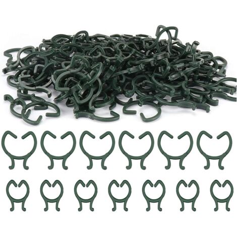 [JAMAIS UTILISÉ]200 Pièces Clips De Vigne Végétale, 2 Taille Clips De Support pour Plantes Clips De Fixation De Vigne pour Support De Tige De Fleur De Fruit De Légume (Vert) (1/5)