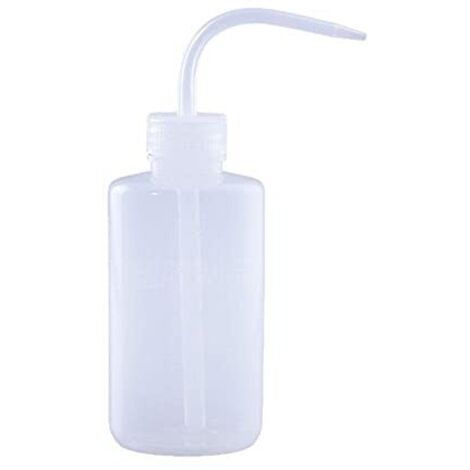 Bouteille de sécurité en plastique, bouche étroite, tube long, bouteille de lavage goutte à goutte, tatouage, nettoyage des cils, bouteille de lavage, bouteille de lavage de laboratoire, 250ML (1/5)