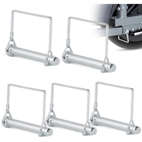 [JAMAIS UTILISÉ]5pcs 12x80mm Goupille de Blocage, Automatique de Sécurité de Verrouillage Carrée avec Fermeture à Encliquetage pour Remorques, Tracteurs, Camions à Bascule de Jardin de Pelouse de Clip (1/4)