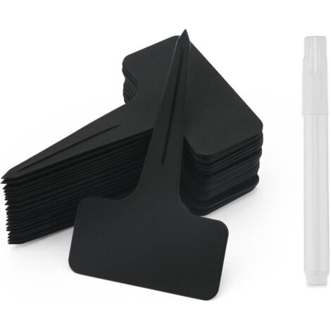 [JAMAIS UTILISÉ]100 Pièces étiquettes Plante épais,étiquettes Plastique Jardin,étiquettes semis réutilisable,étiquette Potager Exterieur avec 1 Stylo-Noir （stylos Blanc ne sont Pas étanches） (1/4)