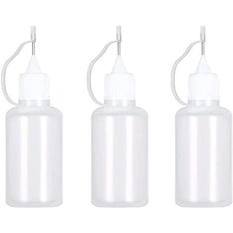 HeyNan 30ml Bottle for Glue or Oil Dosing with Needle Tip (Pack of 3) (1/4)