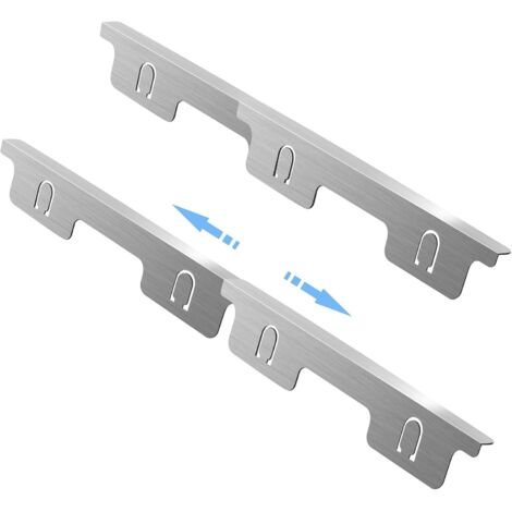 Lot de 4 cache-joints en acier inoxydable pour cuisinière de cuisine, comptoir, cuisinière Longueur rétractable 365 mm à 730 mm (argenté) (1/5)