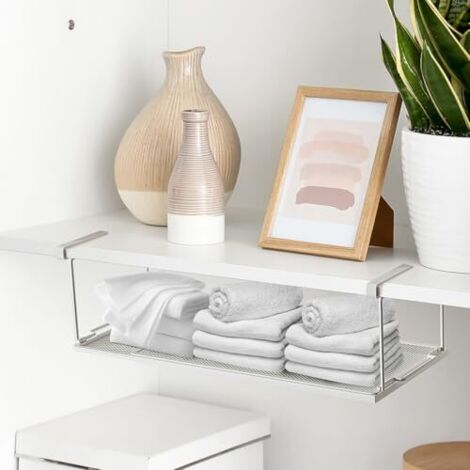 Panier De Rangement Sous étagère Rectangulaire, Bras Bien Ajustés, Fil De Fer, Organization Sous étagère, Résistant à La Rouille, Sous Les étagères E8BD