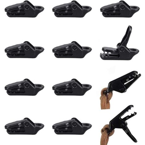 Clips de Bâche en Plastique - 50 Pinces Tente Snaps pour Camping Canopy Noir (1/5)