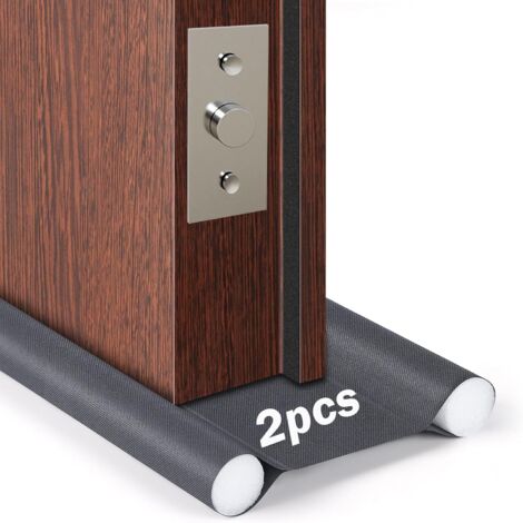 Lot de 2 bouts de porte blindée avec tissu Oxford imperméable, s joint porte blindée de 8,5 cm à 10 cm d'épaisseur, gris (1/4)