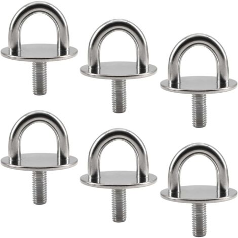 Lot de 6 crochets de plafond en acier inoxydable 304 pour voile d'ombrage, sac de sable, pot de fleurs (1/5)