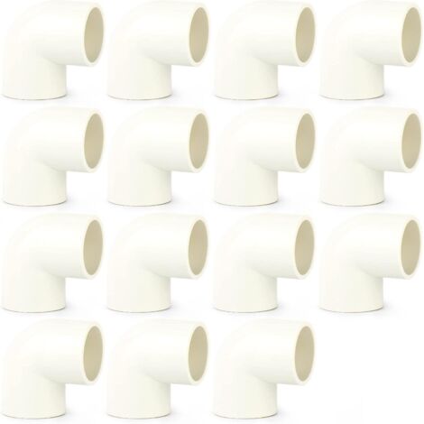 15 pièces 20mm Coude PVC Blanc Raccords De Connecteur De Tuyau, Couplage Adaptateur De Tuyau D'eau (1/4)