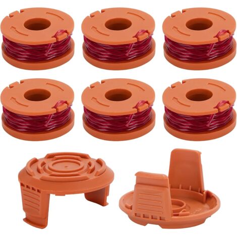 [JAMAIS UTILISÉ]Bobine Fil Coupe Bordure pour WA0010 Coupe-bordure Remplacement Ligne de Trimmer 3.05m 1.65mm 6 Bobines de fil Debroussailleuse et 2 Capuchons (1/5)