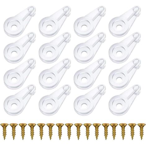 80 Pcs pince verre,Clips de Retenue,pince avec or Vis,Clips de Accessoires transparent,pour 4mm épaisseur Cadre Meubles en Verre Clips (1/5)