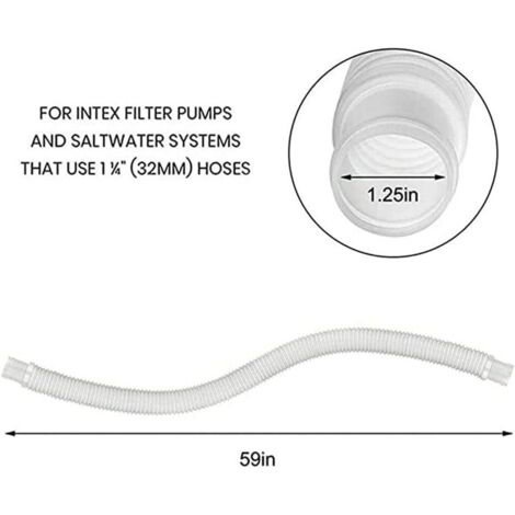 Tuyau De Rechange Intex 10531 Pour Skimmer – 4 Cm X 76,2 Cm – Accessoire Pompe Filtre Piscine – Compatible Écumoire Intex