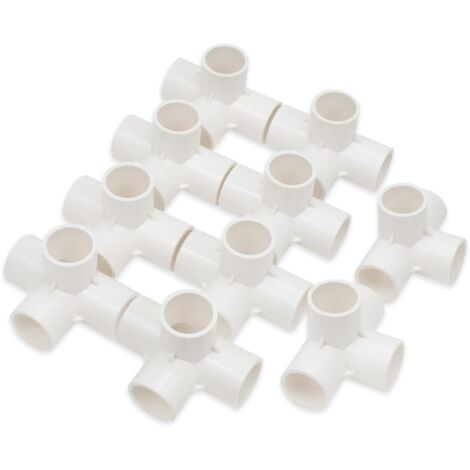 [JAMAIS UTILISÉ]10 Pcs 32MM (1") Connecteur en T cubique à 4 voies PVC-U Raccord coudé Raccordement Connecteur tuyau d'eau de jardin Raccordement
