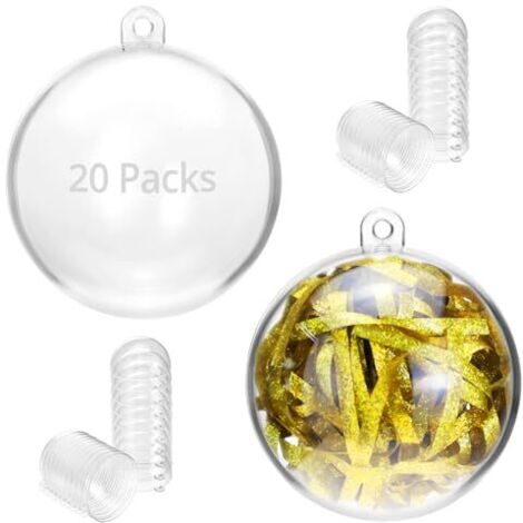 20 pièces Boules en Plastique Transparentes, Ø5 cm Boule de Noel, Boules en Plastique à remplir (1/5)