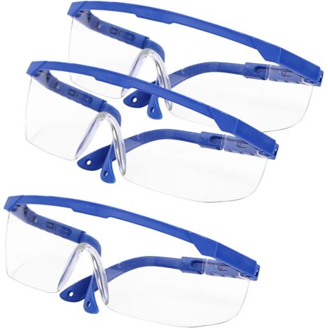 Safety Glasses, 3 x Anti-Light Glasses for Children, Blue Frames for Laboratory with Thicker Lenses for Workplaces, DIY, Laboratory (1/5)