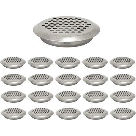 [JAMAIS UTILISÉ]Lot de 20 grilles d'aération circulaires en acier inoxydable pour armoire, salle de bain, bureau, cuisine - 35 mm (1/5)