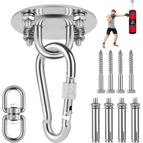 [JAMAIS UTILISÉ]Crochet de Plafond, Cintre pour Sac de Frappe, Fixation Plafond Crochet Mural en 304 Acier Inoxydable pour Hamac, Fauteuil Suspendu, Sac de Boxe, Balançoire, Yoga (1/5)