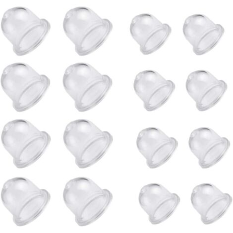 16Pcs Pompe Amorçage Poire Amorcage Gasoil Carburant Primer Ampoule Tasse d’Huile de Carburateur Transparente Poire d’amorcage Debroussailleuse pour Tondeuses à Essence Soufflantes 18.5/22mm (1/5)