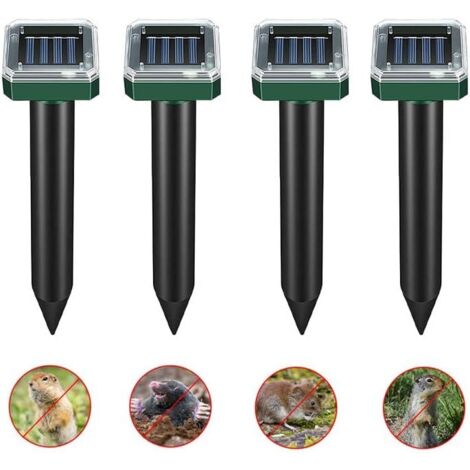 [JAMAIS UTILISÉ]Répulsif Taupe Solaire, Anti Taupe Ultrason Solaire, Répulsif Taupe Ultrason Solaire, Anti Taupe Solaire avec , pour Taupes, Serpents, Campagnols Et Autres Animaux (4Pcs) (1/5)