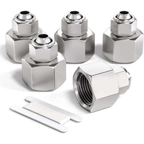 [JAMAIS UTILISÉ]5 Pcs 4mm Tube OD x 1/4" filetage femelle BSP droite pousser pour connecter le raccord pneumatique de Tube d’écrou de verrouillage, KPCF4-02 adaptateur de ligne d’air rapide (1/4)