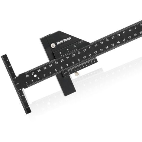 Marking Ruler, Stainless Steel T Type Hole Ruler Mitre Angle Ruler Ruler Woodworking Ruler Scribing Ruler Aluminum Alloy T Type Scriber Measure Carpentry Marking Gauge DIY (1/5)