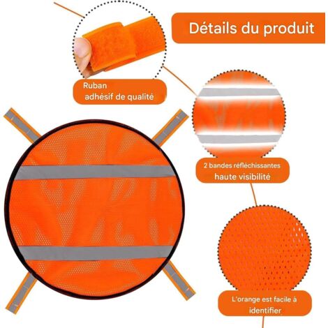 6x Brassard fluo réflechissant - Moto vélo joggeur - Sécurité nocturne