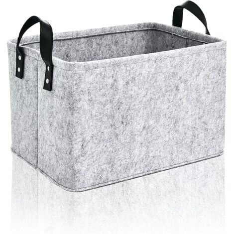 [JAMAIS UTILISÉ]Panier de Rangement en Feutre Pliable, Panier en Feutre gris Rectangulaire pour Ranger les Vêtements, les Accessoires, les Serviettes et les Jouets des Enfants, Grand 39 x 29 x 25 cm