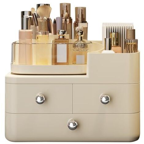 Organisateur de boîte de maquillage, rangement cosmétique, avec compartiments extensibles et séparateurs amovibles pour la maison, les voyages et le bureau (1/5)