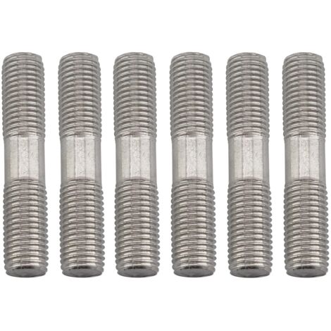 Lot de 6 boulons filetés à double extrémité M12 x 80 mm en acier inoxydable 304 avec filetage égal (1/5)