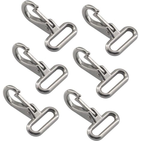 [JAMAIS UTILISÉ]Lot de 6 mousquetons à œillet en acier inoxydable 304 à dégagement rapide pour bateau, gréement, yacht (1/5)
