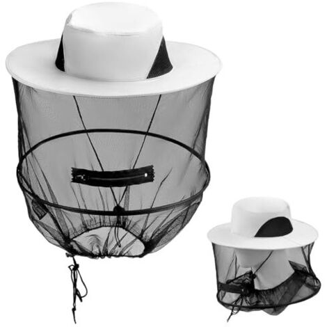 chapeau moustiquaire, chapeau d'apiculteur, avec filet et ouverture zippée pour l'extérieur, le camping, la pêche, le jardinage, gris (1/5)