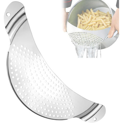 [JAMAIS UTILISÉ]Passoire Cuisine de Demi-Lune, Egouttoir Pates en Acier Inoxydable, Longueur et Largeur 33 x 13,5 Cmegouttoir Pates (1/5)