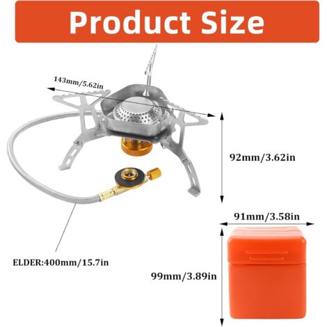 Réchuad à Gaz De Camping 3500W Pliable - Allumage Piézo, Coupe-vent, Aluminium