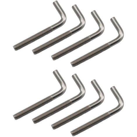 (Lot de 8) M10x100mm boulons d'ancrage en forme de L en acier inoxydable 304 à angle droit longs et carrés (1/5)