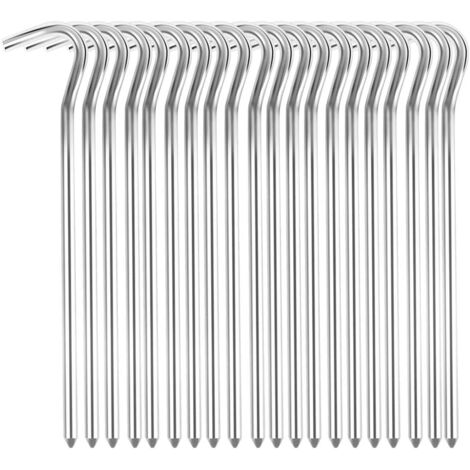 Sardine Tente 20 pièces, Piquets de Tente en Aluminium 18cm, Sardines Camping, Sardines Piquet Tente, Piquet de Tente pour Sols durs, Idéal pour Le Jardinage, Le Camping, la Pêche et Les Tentes (1/5)
