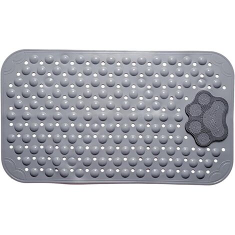 [JAMAIS UTILISÉ]Tapis de Douche Antidérapant 50x80cm,Tapis Antidérapant Douche avec Ventouses et Trous de Drainage,Rectangulaire Tapis Douche Antidérapant pour Salle de Douche,Lavable en Machine (Gris (1/5)