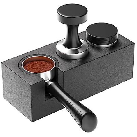 Tampon à café, base de moulin à café, station de compression expresso, tampon à expresso, convient pour outil de tamper de 51 à 58 mm, outils à expresso (noir) (1/5)