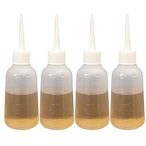 N - A Flacon Compte-Gouttes Liquide, 4 flacons de Condiments de Remplissage compressibles en Plastique vides de 100 ML pour lubrifier la Colle de Lotion de Sauce à l'huile de Moteur, Transparent (1/5)