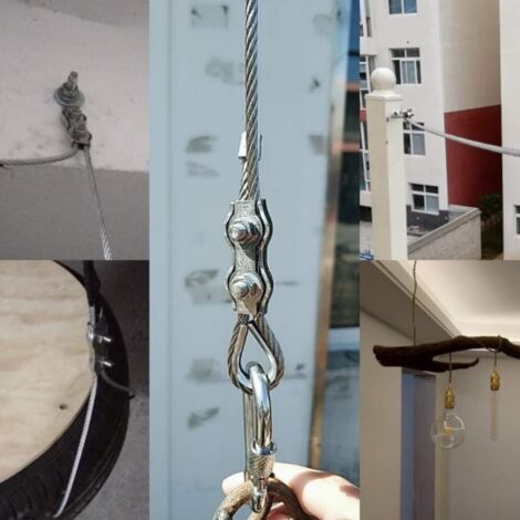 8 Pièces M5 Duplex Clips Serre-Câbles, Pinces De Câble Métallique