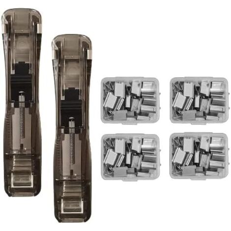 Distributeur de pinces avec 200 clips de rechargeréutilisables, Convient pour l'étanchéité des aliments de cuisine,Distributeur de pinces poussoir pour le bureau l'écoleDistributeur depinces à papier (1/5)