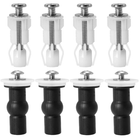 Lot de 8 fixations pour siège de toilette, accessoires pour siège de toilette. Fixation vis pour siège toilette. Ensemble de fixation vis pour siège WC, fixation écrou en caoutchouc pour fixer la (1/5)