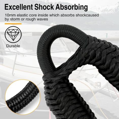 Corde d'amarrage, Accessoires Bateau Dock, Double Corde de Dock Tressée Corde d'amarrage, Accessoires Bateau Dock, Double Corde de Dock Tressée