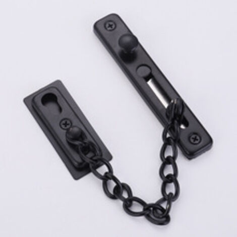 [JAMAIS UTILISÉ]Chaîne de sécurité Chaîne de Porte en Acier Inoxydable Chaînes de Porte de Sécurité avec Vis et Colle à Clous pour Portes et Fenêtres pour Appartements, Hôtels et Maisons (Noir) (1/5)